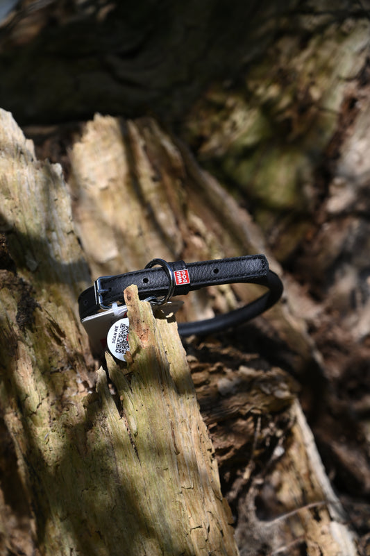 Rundsyet læder halsbånd - Nordicbands.dk